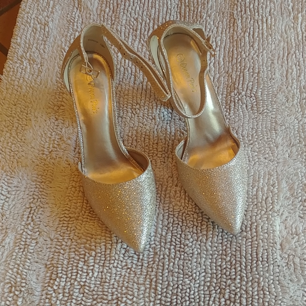 Gold high heels